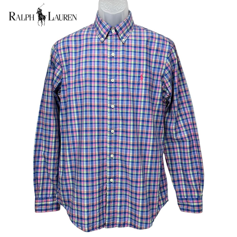 Ralph Lauren | Men’s Medium | Poplin Multicolor Check Slim Fit Long Sleeve Shirt